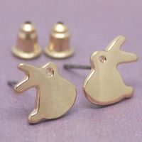 Alloy Plating Gold Silver Hooligan Rabbit Earrings Animal Earrings Wholesale sku image 1