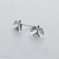 Aretes Pequeños Pájaros Protección Ambiental Galvanoplastia Oro Plata Plata Rosa Tricolor Paz Paloma Aretes sku image 2