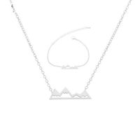 Best Selling Outdoor Personality Small Mountain Peak Necklace Bracelet Set Shanlianshan Bracelet sku image 1