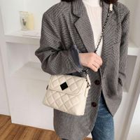 Ins Small Bag Female 2019 New Fashion Western Style Messenger Bag Korean Version Of The Red Texture Rhombus Chain Bag main image 4