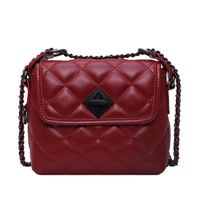 Ins Small Bag Female 2019 New Fashion Western Style Messenger Bag Korean Version Of The Red Texture Rhombus Chain Bag sku image 1