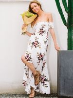 Sexy Printed Shoulder Chiffon Dress Overall Fashion Women's Clothes main image 3