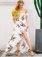 Sexy Printed Shoulder Chiffon Dress Overall Fashion Women's Clothes main image 6