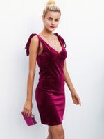 Sexy Cord V-ausschnitt Ärmellose Enge Kleid Großhandel Mode Frauen Kleidung main image 8