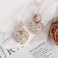 Earrings With Micro-set Rhinestones And Large Zircon Love Heart-shaped Studs Women Earrings main image 2