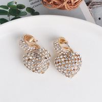 Earrings With Micro-set Rhinestones And Large Zircon Love Heart-shaped Studs Women Earrings main image 3