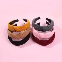 Hot Vintage Hair Hoop Fabric Wide-end Knotted Hair Accessories Headband Women main image 2