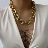 Geometric Retro Single-layer Short Necklace With Female Simple Thread Double Ring Stitching Chain Necklace main image 3