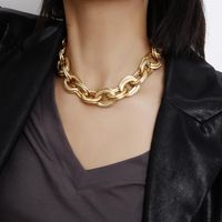 Geometric Retro Single-layer Short Necklace With Female Simple Thread Double Ring Stitching Chain Necklace main image 4