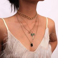 Jewelry Stacking Multi-layered Item Decorated Female Creative Three-dimensional Butterfly Coconut Tassels Necklace main image 3
