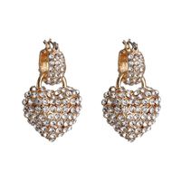 Earrings With Micro-set Rhinestones And Large Zircon Love Heart-shaped Studs Women Earrings sku image 1
