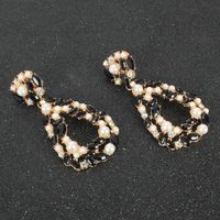Drop-shaped Alloy Pearl Earrings main image 3