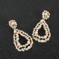Drop-shaped Alloy Pearl Earrings main image 4