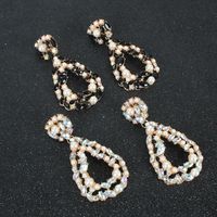 Drop-shaped Alloy Pearl Earrings main image 5