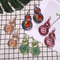 Hot Sale Alloy Winding Earrings Creative Resin Flower Earrings main image 2