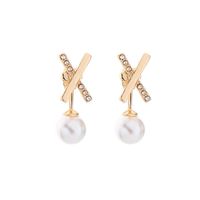 New Simple Earrings Fashion Small Geometric Letter Earrings Wild Pearl Earrings main image 6