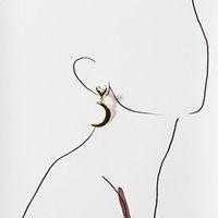 Earring Alloy Heart-shaped Mirror Polished Moon Asymmetric Earrings main image 3