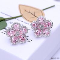 Earrings Three-dimensional Flower Ear Studs Female Wild Personality Ear Jewelry S925 Silver Post Wholesale main image 5