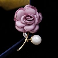 2018 Broche Pin De Tela Simple Rosa Delicada Accesorios Elegantes Accesorios Retro Accesorios De Suéter De Abrigo main image 1