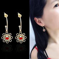 Fashionable Detachable Cute Smiley Sun Flower Earrings With Micro Diamonds Simple Bai Ear Ornaments main image 1