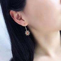 Fashionable Detachable Cute Smiley Sun Flower Earrings With Micro Diamonds Simple Bai Ear Ornaments main image 5