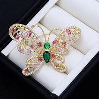 Stylish Japanese And Korean Temperament High-grade Elegant Butterfly Brooch Suit Simple Personality Inlaid Zircon Accessories Clothes Corsage Jewelry main image 2