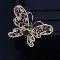 Stylish Japanese And Korean Temperament High-grade Elegant Butterfly Brooch Suit Simple Personality Inlaid Zircon Accessories Clothes Corsage Jewelry main image 5