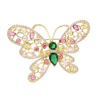 Stylish Japanese And Korean Temperament High-grade Elegant Butterfly Brooch Suit Simple Personality Inlaid Zircon Accessories Clothes Corsage Jewelry main image 3