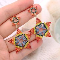 Aretes De Contraste De Moda Rainbow Geometric Stud Pendientes main image 4