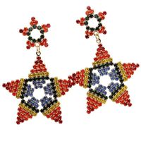 Aretes De Contraste De Moda Rainbow Geometric Stud Pendientes main image 3