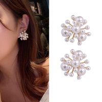Pearl Size Pearl Temperament Earrings Female Fashion Earrings 925 Silver Needle Ear Jewelry main image 5