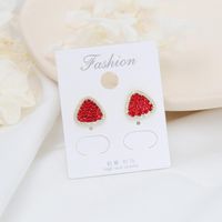 925 Tremella Needle Fashion Red Love Earrings Women main image 1