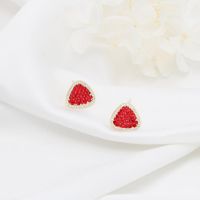 925 Boucles D'oreille En Argent Doux Mode Rouge Amour Coeur Boucles D'oreilles Femelle Tempérament Coréen Personnalité Tout-correspondant De Jeune Fille En Ligne Influenceur Boucles D'oreilles main image 3