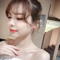 925 Tremella Nadel Süße Und Modische Rote Liebes Ohrringe Weibliches Temperament Koreanische Persönlichkeit All-match-mädchen Internet-promi-ohrringe main image 4
