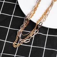 Personalized Simple Exaggerated Multi-layer Item Decorated Neck Chain Retro Chain Wild Necklace Women main image 3