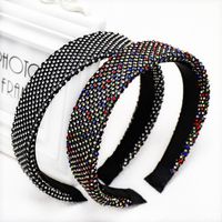 New Korean Retro Fashion Rhinestone Headband Shiny Multi-row Color Diamond Full Diamond Women's Headband A Wholesale main image 4