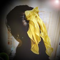 Pure Color Satin Fabric Streamer Hair Ring Hair Accessory Plate Hair Large Intestine Hair Rope main image 1
