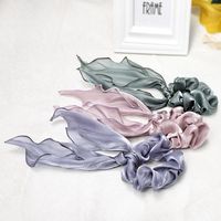 Pure Color Satin Fabric Streamer Hair Ring Hair Accessory Plate Hair Large Intestine Hair Rope main image 5