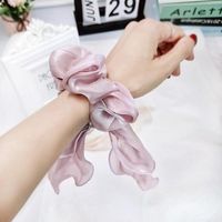 Pure Color Satin Fabric Streamer Hair Ring Hair Accessory Plate Hair Large Intestine Hair Rope main image 4