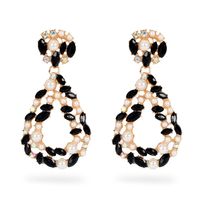 Drop-shaped Alloy Pearl Earrings sku image 1