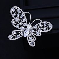 Stylish Japanese And Korean Temperament High-grade Elegant Butterfly Brooch Suit Simple Personality Inlaid Zircon Accessories Clothes Corsage Jewelry sku image 1