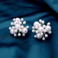 Coréenne Fleur Cluster Perle Grand Et Petit Perles Tempérament Français Oreille Goujons Femelle Mode Japon Et La Corée Du Sud Boucles D'oreilles 925 Argent Aiguille Oreille Bijoux sku image 1