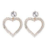 Fashion Heart Diamond Alloy Acrylic Earrings Ear Studs sku image 2