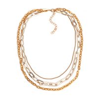 Personalized Simple Exaggerated Multi-layer Item Decorated Neck Chain Retro Chain Wild Necklace Women sku image 1