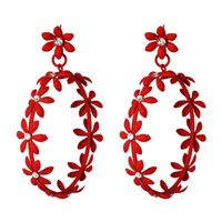 Simple Hollow Painted Flower Stud Earrings sku image 1