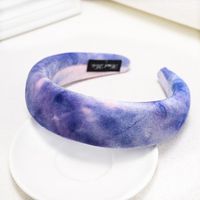 New Tie Dyed Velvet Sponge Hair Hoop Thickened Flannel Headband Ladies Wholesale sku image 2