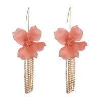 53055 European And American Ins Exaggerated Earrings Pop Floral Acrylic Long Flower Tassel Earrings Ear Hook Earrings main image 5