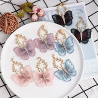 Fashion Pop Chiffon Lace Butterfly Diamond Earrings main image 1