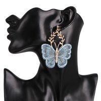 Fashion Pop Chiffon Lace Butterfly Diamond Earrings main image 6
