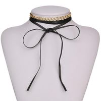 Korean Fashion Personality Diy Leather Simple Classic Alloy Necklace main image 2